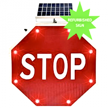 REFURBISHED: 24" Flashing Stop Sign